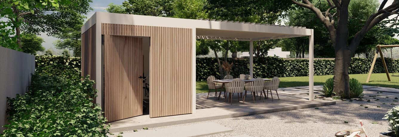 Pergola with storage